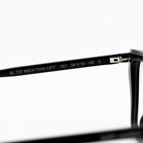 NEW Saint Laurent SL737 Mica Thin OPT 001 Black Cat Eye Unisex Eyeglasses - Picture 10 of 11